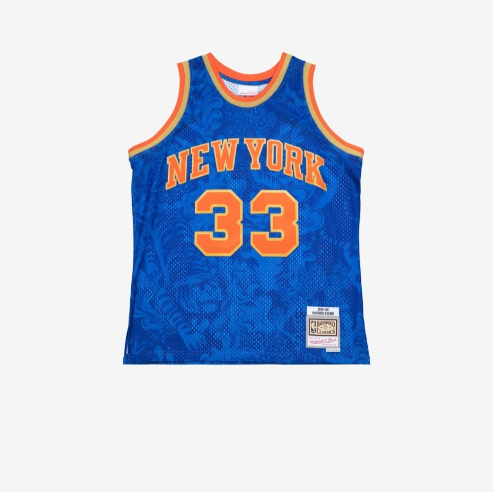 New Patrick Ewing #33 Knicks Mens Mitchell & Ness CNY Swingman Jersey New Sz s